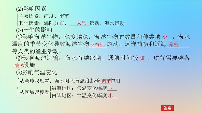 2024版新教材高考地理全程一轮总复习第一部分自然地理第七章地球上的水第27课时海水的性课件新人教版05