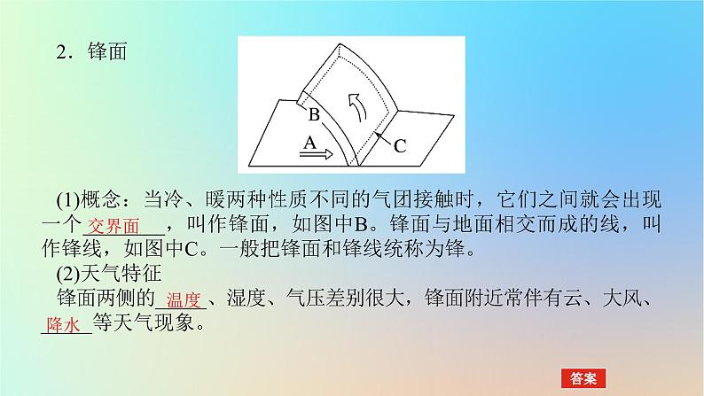 2024版新教材高考地理全程一轮总复习第一部分自然地理第五章常见天气系统第19课时锋与天气课件新人教版第5页