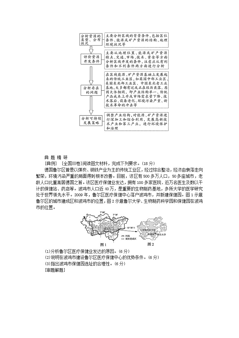 2024版新教材高考地理全程一轮总复习第三部分区域发展第十七章区域发展第75课时资源枯竭型地区的可持续发展__以德国鲁尔区为例学生用书湘教版03
