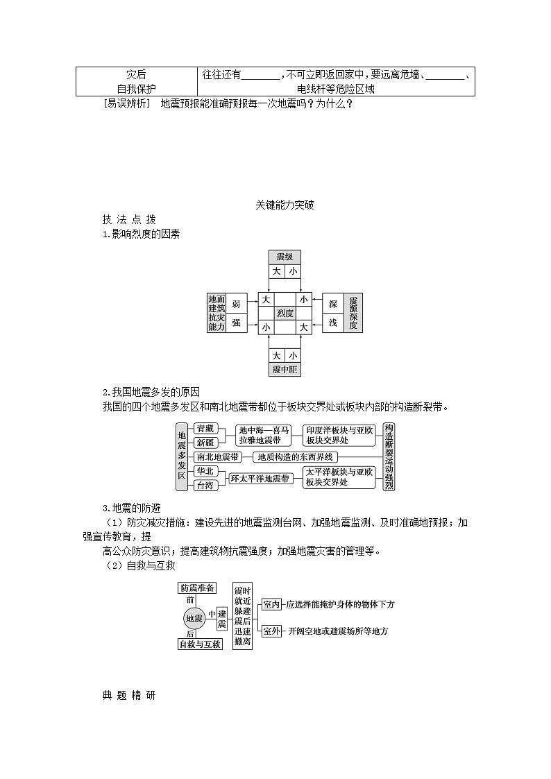 2024版新教材高考地理全程一轮总复习第一部分自然地理第十章自然灾害第47课时地质灾害学生用书湘教版02
