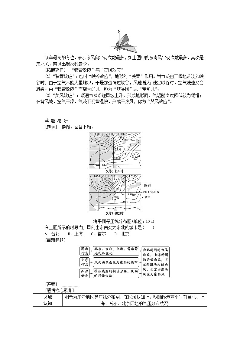 2024版新教材高考地理全程一轮总复习第一部分自然地理第五章地球上的大气第27课时大气的水平运动_风学生用书湘教版第3页