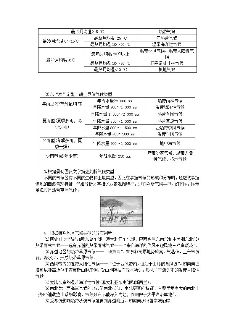 2024版新教材高考地理全程一轮总复习第一部分自然地理第六章大气环流与气候第31课时世界主要气候类型学生用书湘教版第3页