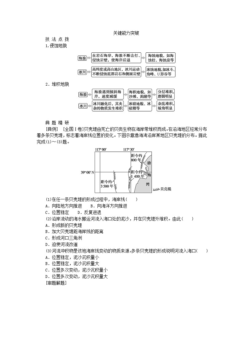 2024版新教材高考地理全程一轮总复习第一部分自然地理第四章岩石圈与地表形态第22课时海岸地貌与冰川地貌学生用书湘教版第2页