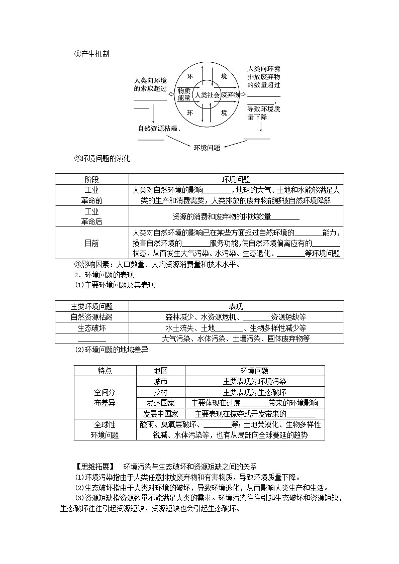 2024版新教材高考地理全程一轮总复习第二部分人文地理第十五章环境与发展第66课时环境问题学生用书新人教版第2页