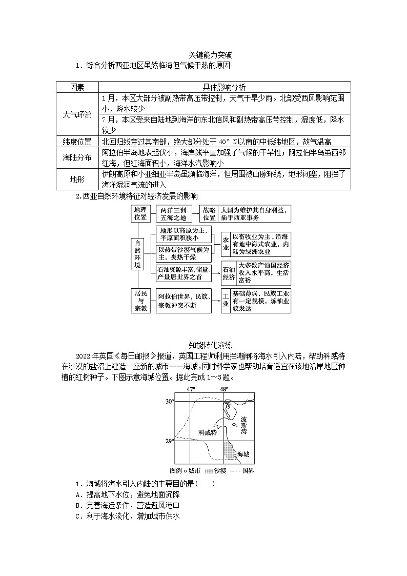 2024版新教材高考地理全程一轮总复习第五部分区域地理第二十三章世界地理第94课时西亚非洲学生用书新人教版第3页
