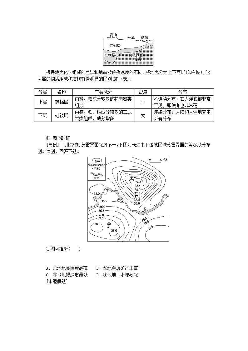 2024版新教材高考地理全程一轮总复习第一部分自然地理第二章宇宙中的地球第8课时地球的圈层结构学生用书新人教版第3页