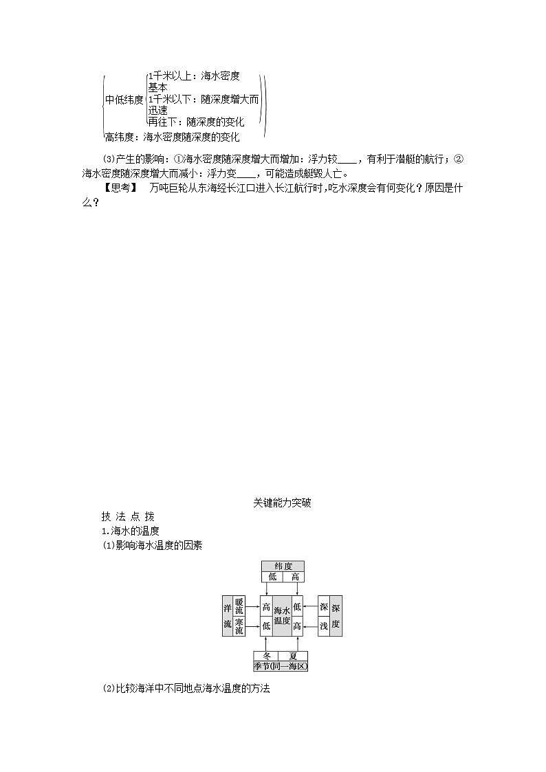 2024版新教材高考地理全程一轮总复习第一部分自然地理第七章地球上的水第27课时海水的性学生用书新人教版第3页