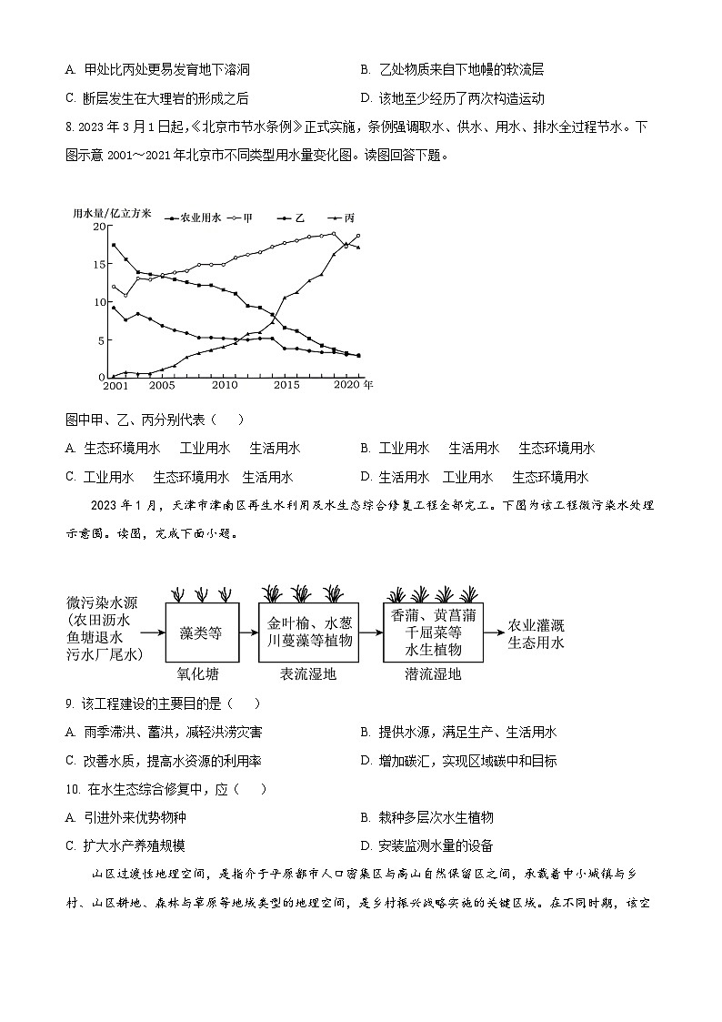 2023届北京市丰台区高考二模地理试题无答案第3页