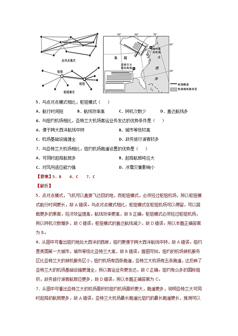 专题29 选择题之比较类强化训练（解析版）-备战2021届高考地理二轮复习题型专练03
