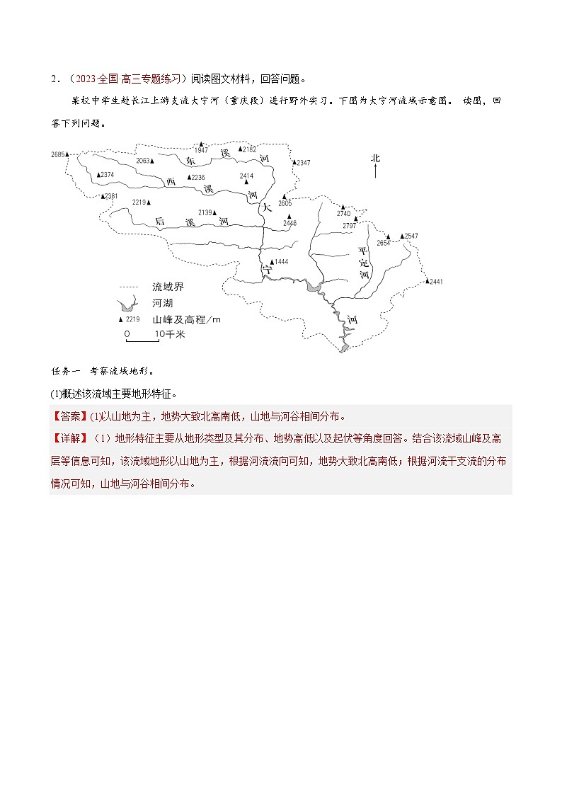 专题24  地形特征描述综合题答题技巧  -2023年高考地理毕业班二轮热点题型归纳与变式演练 (解析版)第3页