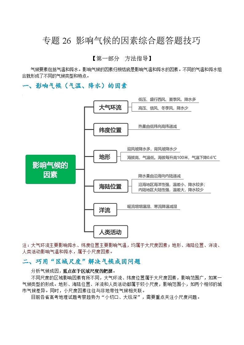 专题26  气候成因综合题答题技巧  -2023年高考地理毕业班二轮热点题型归纳与变式演练 (解析版)第1页