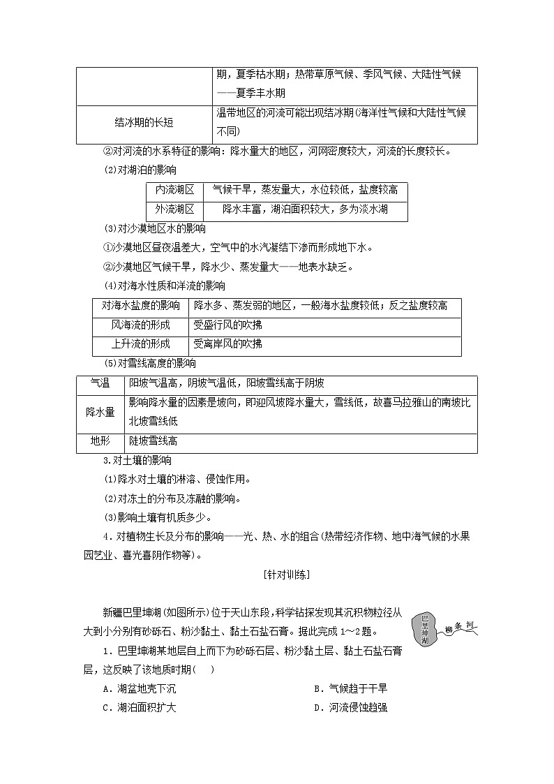 2024届高考地理一轮总复习第四章大气的运动第六节从学以致用的角度多维度分析气候的影响创新应用教师用书第2页