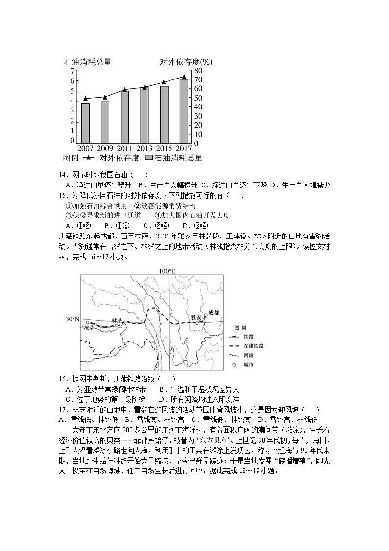 河南省南阳市第一中学校2021-2022学年高二上学期第三次月考地理试题（Word版含答案）03