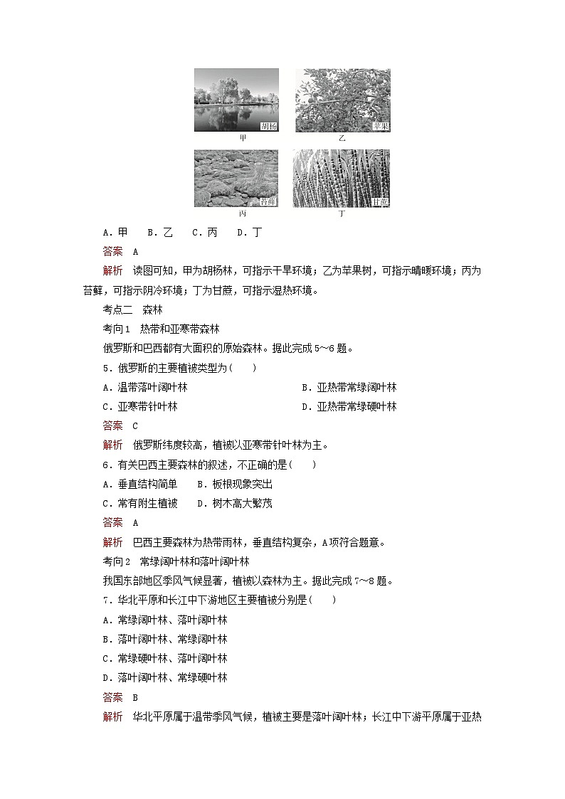 2023新教材高中地理第五章植被与土壤第一节植被基础演练新人教版必修第一册02