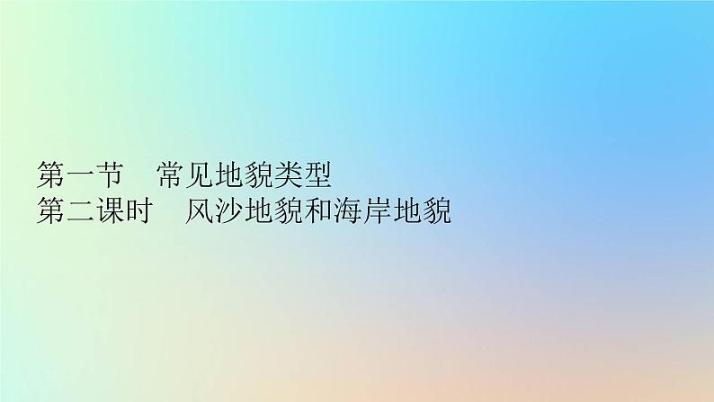 2023新教材高中地理第四章地貌第一节常见地貌类型第二课时风沙地貌和海岸地貌作业课件新人教版必修第一册第1页