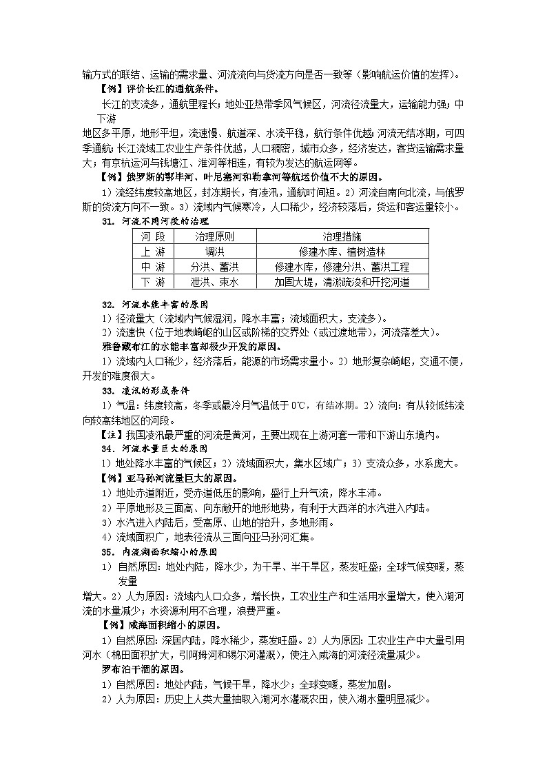 （2）高中地理综合题解题思路集锦—水文类、自然环境类-2022届高三地理一轮复习第2页