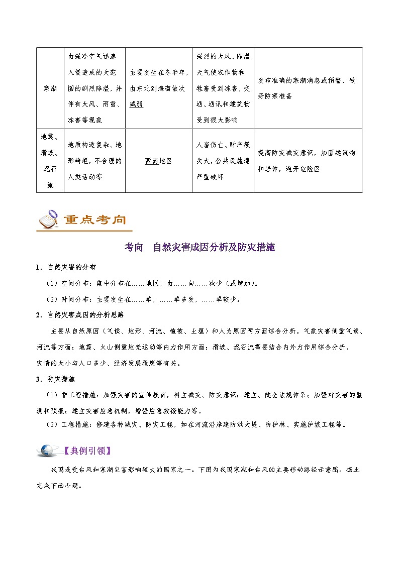 考点26 自然灾害发生的主要原因及危害-备战2022年高考地理一轮复习考点帮第2页