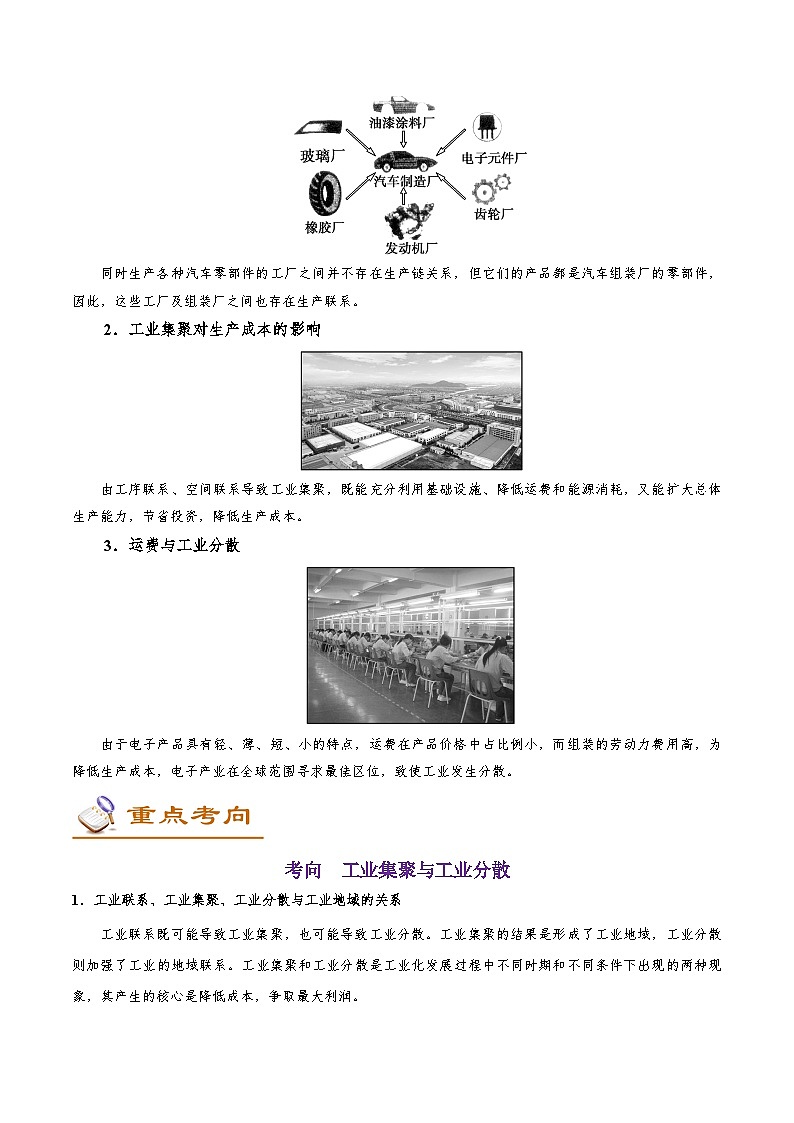 考点35 工业集聚与工业分散-备战2022年高考地理一轮复习考点帮 试卷02