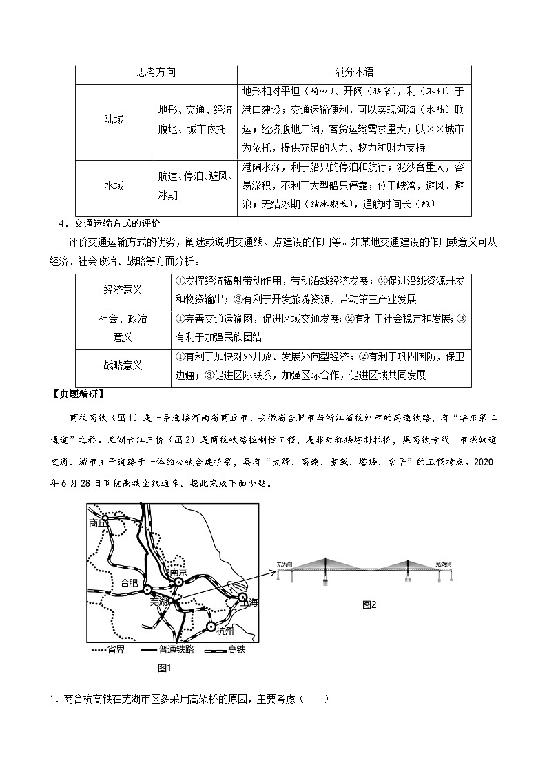 2.7.1 交通区位条件评价（讲练）-【高考君】备战2023年高考地理大一轮复习全考点精讲练（新高考专用）02