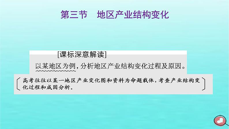 2024届高考地理一轮总复习第三编第十五章资源环境与区域发展第三节地区产业结构变化课件第1页