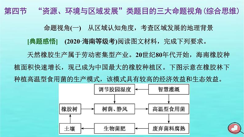 2024届高考地理一轮总复习第三编第十五章资源环境与区域发展第四节“资源环境与区域发展”类题目的三大命题视角综合思维课件第1页