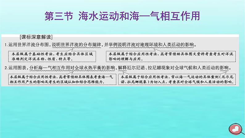 2024届高考地理一轮总复习第一编第五章地球上的水与水的运动第三节海水运动和海_气相互作用课件第1页