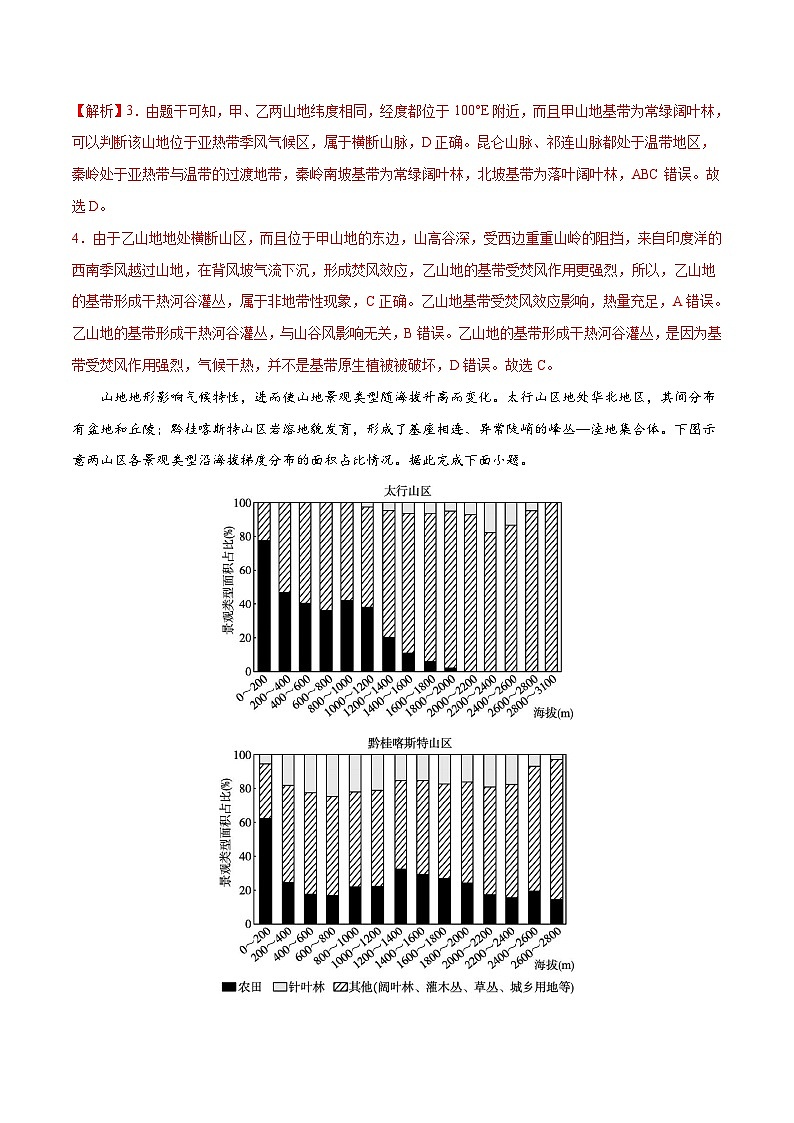 专题16 自然环境的整体性与差异性-2023年高考地理一轮复习小题多维练（解析版）02