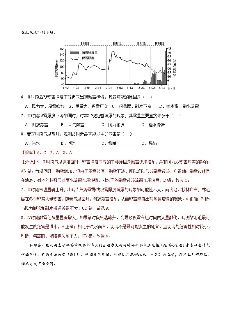专题15 水的运动-2023年高考地理一轮复习小题多维练（解析版）03