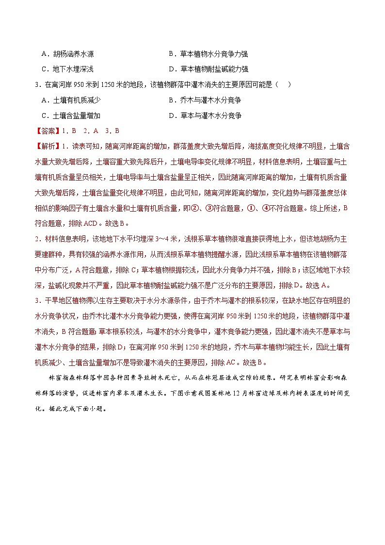 考点01植被-2023年高考地理一轮复习小题多维练（解析版）第2页