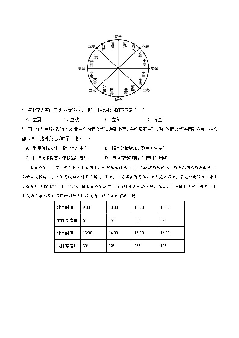 考点02 地球运动的地理意义-2023年高考地理一轮复习小题多维练（原卷版）第2页