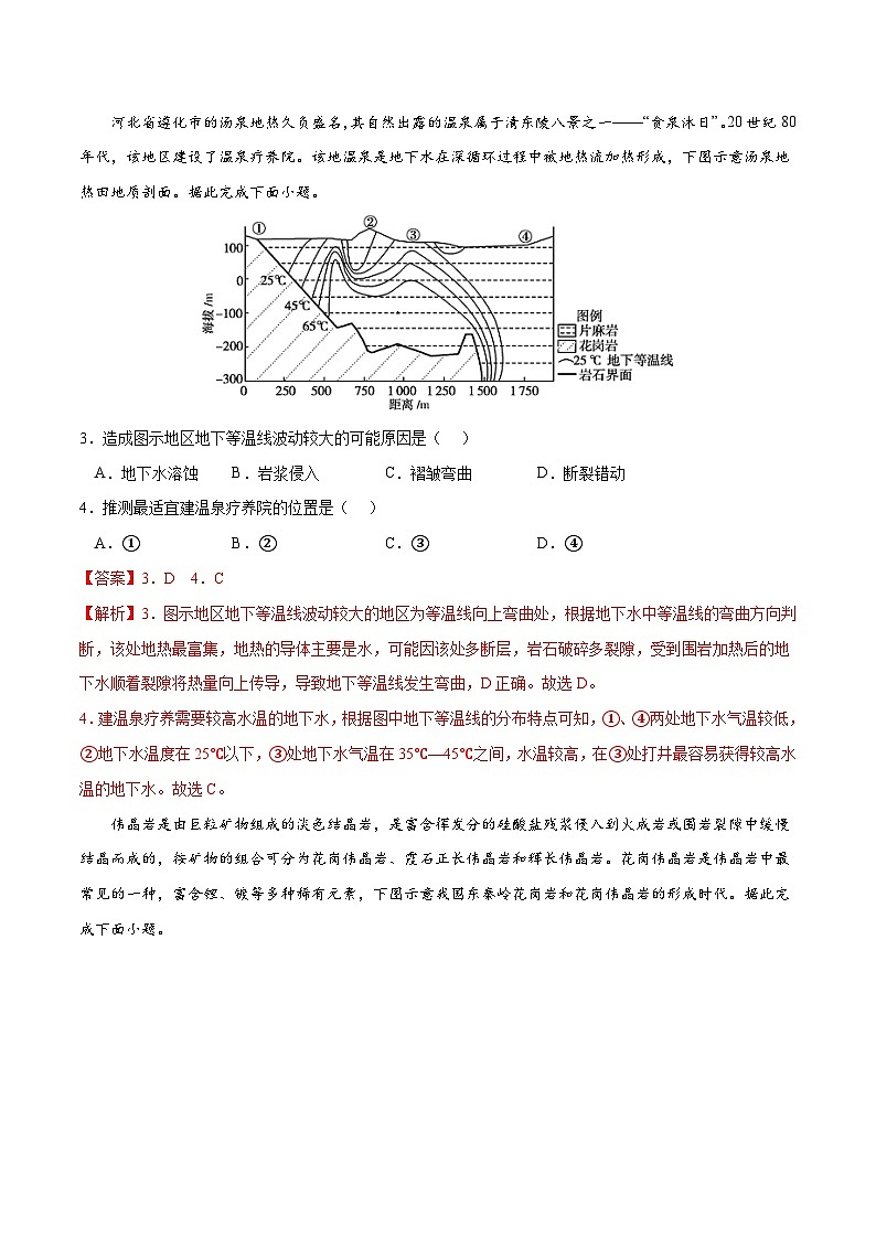 考点02 构造地貌的形成-2023年高考地理一轮复习小题多维练（解析版）第2页
