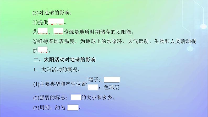 新教材2023高中地理第一章宇宙中的地球第一节地球所处的宇宙环境第二课时太阳对地球的影响课件中图版必修第一册第5页