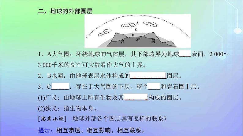 新教材2023高中地理第一章宇宙中的地球第二节地球的圈层结构课件中图版必修第一册05