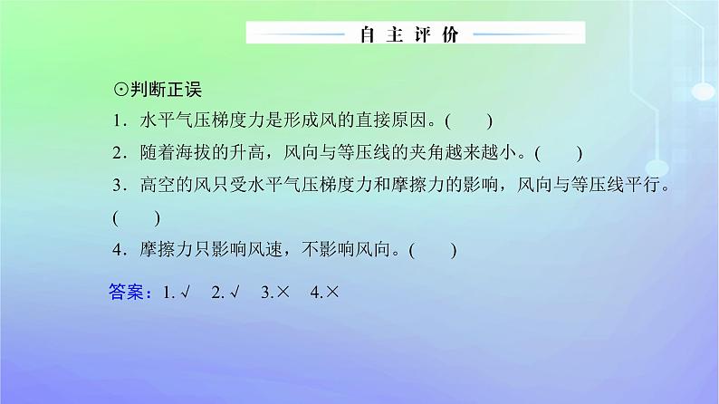 新教材2023高中地理第二章自然地理要素及现象第三节大气受热过程与热力环流第三课时大气的水平运动__风课件中图版必修第一册第6页