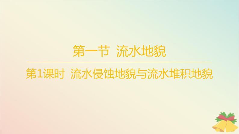 江苏专版2023_2024学年新教材高中地理第二章地球表面形态第一节流水地貌第一课时流水侵蚀地貌与流水堆积地貌分层作业课件湘教版必修第一册01