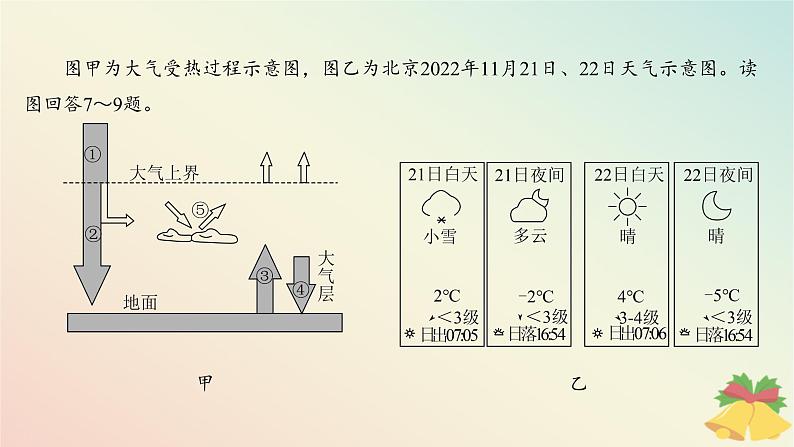 江苏专版2023_2024学年新教材高中地理第三章地球上的大气测评课件湘教版必修第一册08