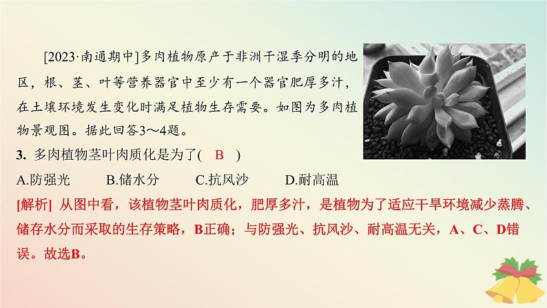 江苏专版2023_2024学年新教材高中地理第五章地球上的植被与土壤第一节主要植被与自然环境分层作业课件湘教版必修第一册第5页