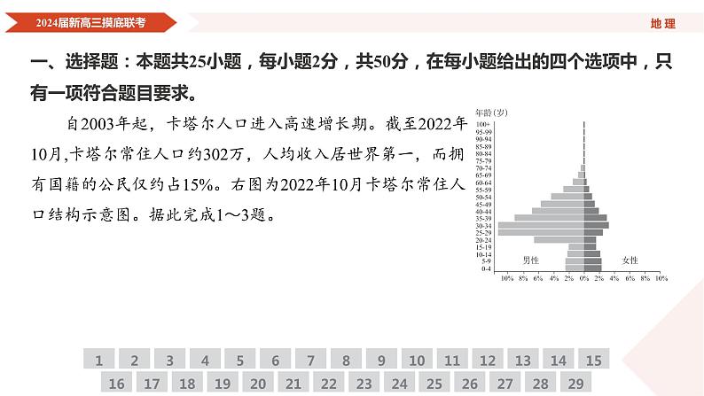 2024衡水金卷先享题新高三上学期摸底联考试题地理PDF版含解析05