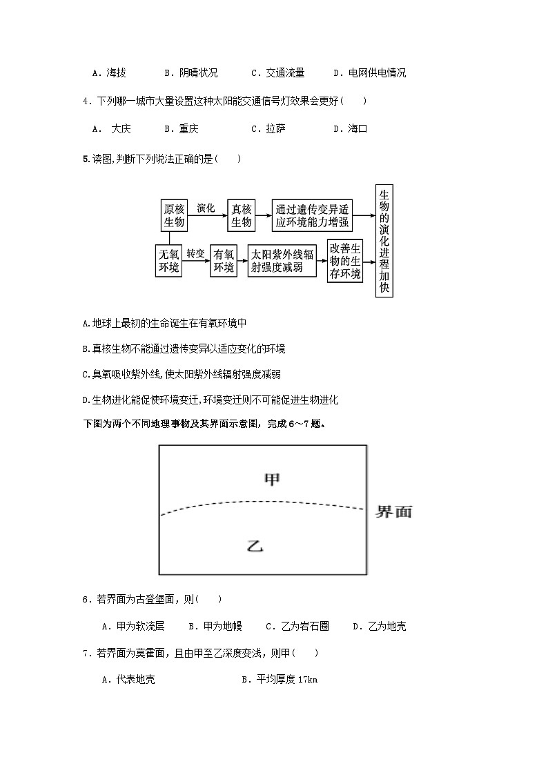 重庆市巫山县官渡中学2020-2021学年高一上学期期末考试地理试题02
