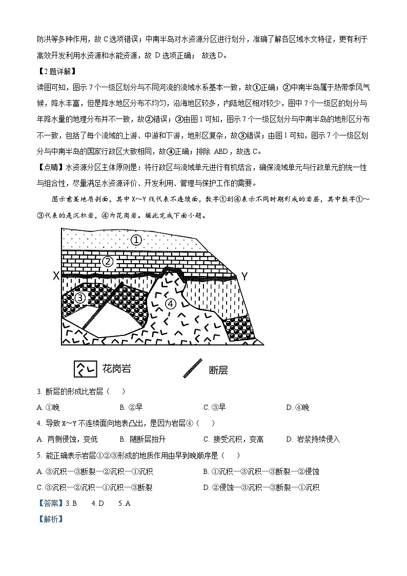四川省眉山市仁寿县第一中学南校区2023-2024学年高三地理上学期第一次调研考试试题（Word版附解析）02