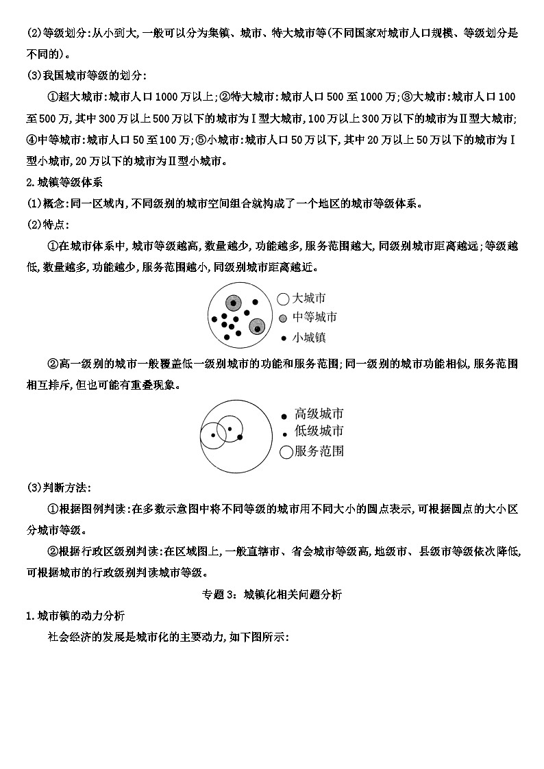 第二章 乡村和城镇本章专题知识讲解教案  高中地理人教版（2019）必修二02