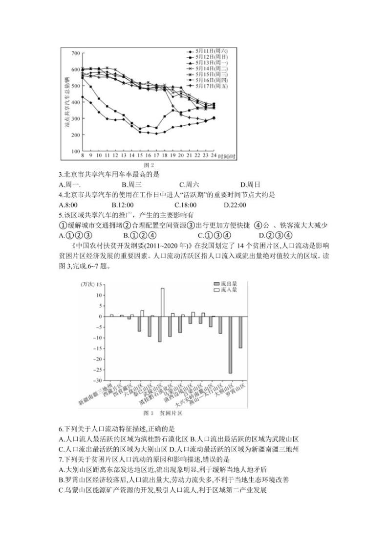 2024湖南省天壹名校联盟高三入学摸底考试地理试题扫描版含解析02