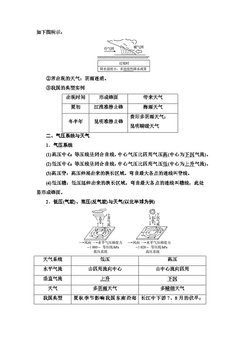 高考地理一轮复习第2章第3节常见天气系统学案02