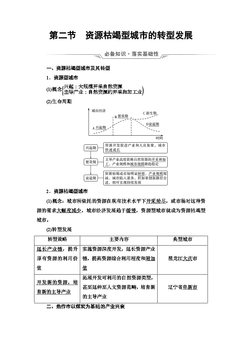 高考地理一轮复习第13章第2节资源枯竭型城市的转型发展学案第1页