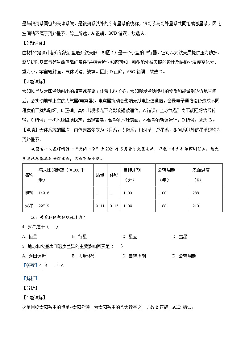2023盐城亭湖区伍佑中学高一上学期10月月考地理试题含解析02