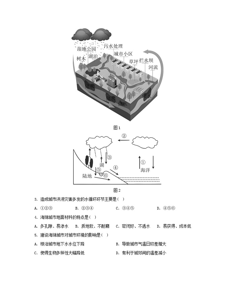 江苏专版2023_2024学年新教材高中地理第四章地球上的水章末培优练湘教版必修第一册02