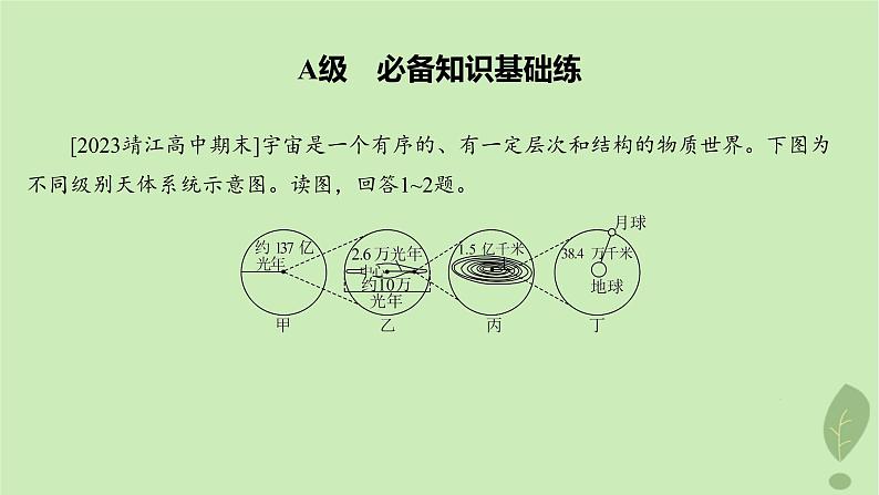 江苏专版2023_2024学年新教材高中地理第一单元从宇宙看地球第一节第一课时宇宙和太阳分层作业课件鲁教版必修第一册02