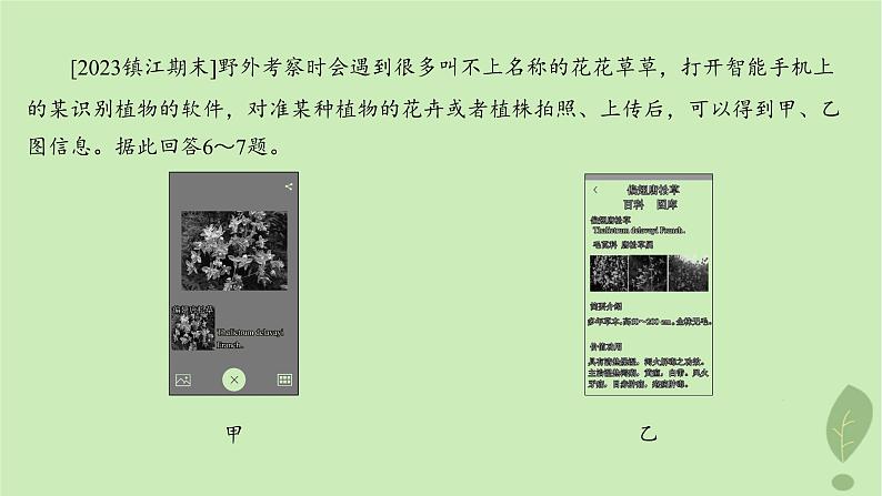 江苏专版2023_2024学年新教材高中地理第二单元从地球圈层看地表环境单元活动学会自然地理野外考察分层作业课件鲁教版必修第一册08