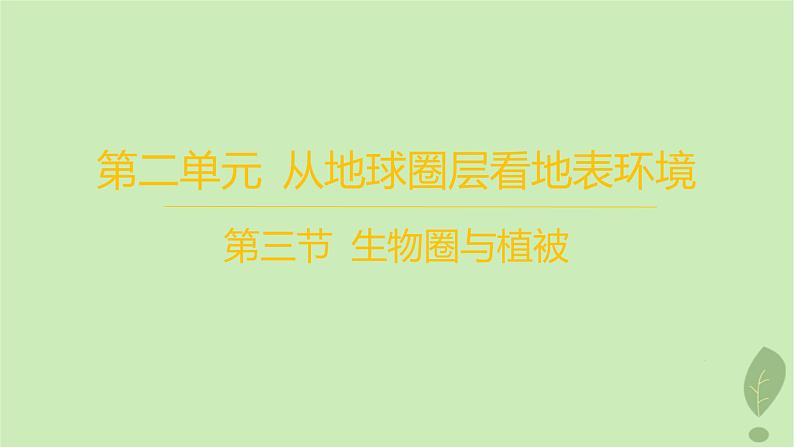 江苏专版2023_2024学年新教材高中地理第二单元从地球圈层看地表环境第三节生物圈与植被分层作业课件鲁教版必修第一册01