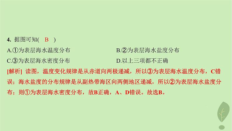 江苏专版2023_2024学年新教材高中地理第二单元从地球圈层看地表环境第二节第一课时水圈的组成海水的性质及作用分层作业课件鲁教版必修第一册06